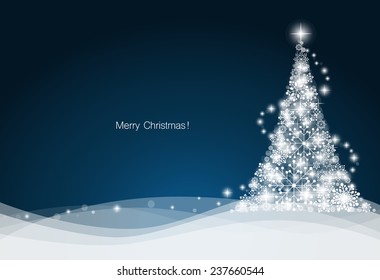 Christmas background with Christmas tree, vector illustration.