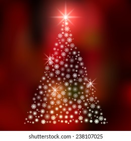 Christmas background with Christmas tree, vector illustration.