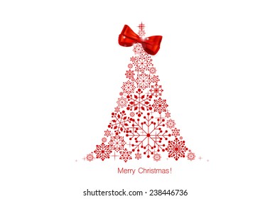 Christmas background with Christmas tree, vector illustration.
