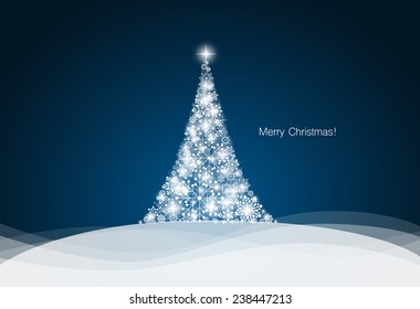 Christmas background with Christmas tree, vector illustration.