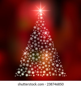 Christmas background with Christmas tree, vector illustration.