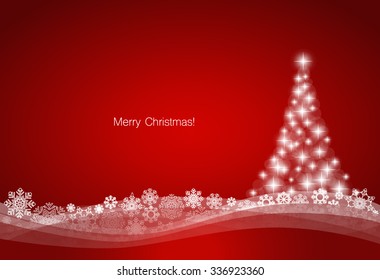 Christmas background with Christmas tree, vector illustration.