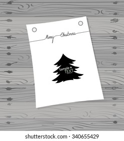 Christmas background with Christmas tree, vector illustration.