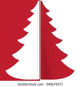 Christmas background with Christmas tree, vector illustration.
