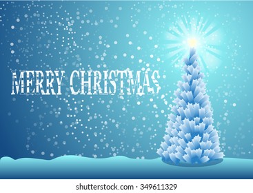 Christmas background with Christmas tree, vector illustration.