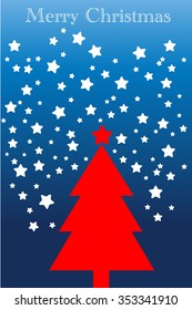 Christmas background with Christmas tree, vector illustration