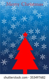 Christmas background with Christmas tree, vector illustration