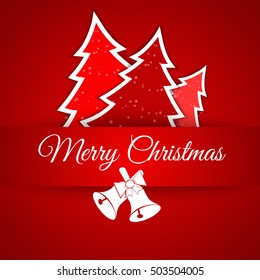 Christmas background with Christmas tree, vector illustration.
