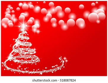 Christmas background with Christmas tree, vector illustration.