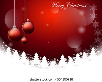 Christmas background with Christmas tree. Vector illustration.