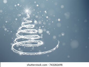 Christmas background with Christmas tree. Vector illustration