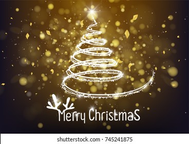 Christmas background with Christmas tree. Vector illustration