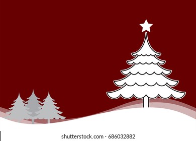 Christmas background with Christmas tree white vector for background illustration
