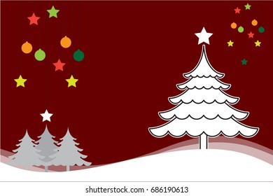 Christmas background with Christmas tree white vector for background illustration.