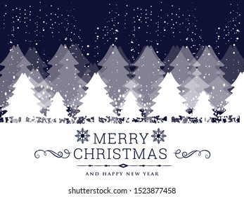 Christmas Background with Trees with 
 dark blue background