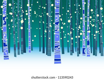 Christmas background with tree.Seamless