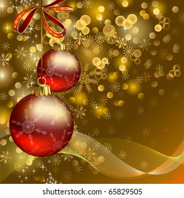 Christmas background with two  evening balls