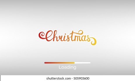 Christmas background. Usable for web.Background with loading bar and Christmas typography. 