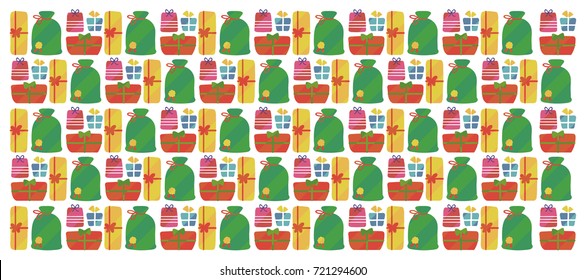 Christmas background. With various gifts