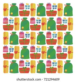 Christmas background. With various gifts