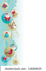 Christmas background. Vector background of baubles with christmas decorations.