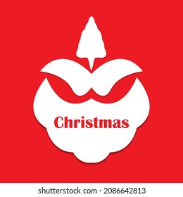 christmas background vector, and christmas card with santa's beard and mustache motif