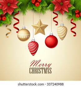 Christmas background. Vector illustration.