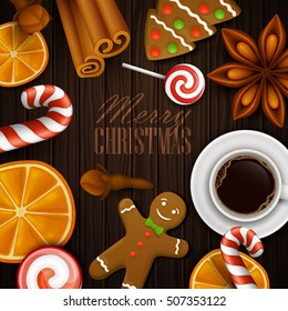 Christmas background. Vector illustration. 