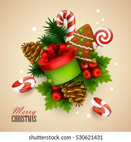 Weihnachtlicher Hintergrund. Vektorgrafik.