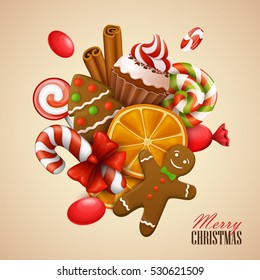 Christmas background. Vector illustration.