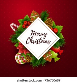 Christmas background. Vector illustration. 