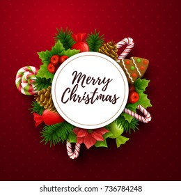 Christmas background. Vector illustration. 