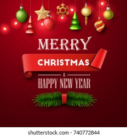 Christmas background. Vector illustration. 