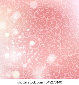 Christmas background. vector illustration with curl and bokeh