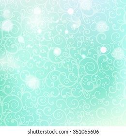 Christmas background. vector illustration with curl and bokeh