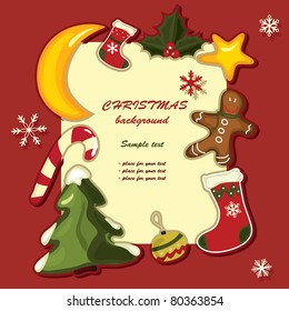 Christmas background. Vector illustration greeting card.