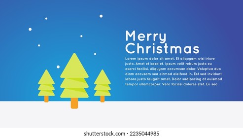 Christmas background with vector illustration of a Christmas tree with snow  