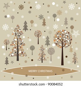 Christmas background. Vector illustration with Christmas tree