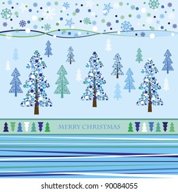 Christmas background. Vector illustration with Christmas tree