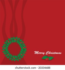 Christmas background vector illustration with a wreath