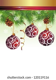 Christmas background vector image with balls