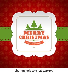 Christmas background vector image. Christmas card or invitation and snowflakes pattern.