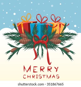 Christmas background vector image / Card / Present