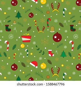 Christmas Background Vector Pattern, Used For Printing Greeting Cards, Scrapbooking, Gift Wrapping