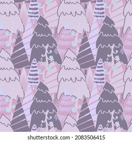 Christmas background vector seamless pattern of stylized Christmas trees. Wallpaper for wrapping paper, invitations, paper and cards, website backgrounds. New Year and Christmas festive forest conifer