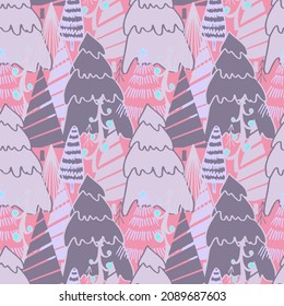 Vector de fondo navideño patrón sin fisuras de árboles de Navidad estilizados. Papel tapiz para envolver papel, invitaciones, papel y tarjetas, fondos del sitio web. Coníferas forestales de Año Nuevo y Navidad