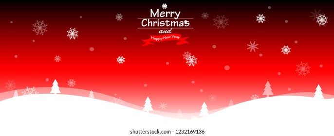 Christmas background, vector and snow are white and snowflakes and have copy space.