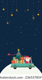 Weihnachtshintergrund. Vertikaler Hintergrund für Produkte und Designs mit Weihnachten- und Neujahrsthema