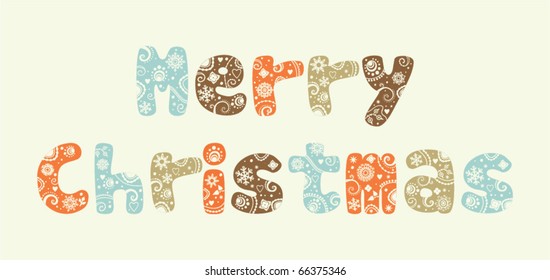  Christmas background with vintage letters