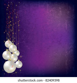 christmas background with white balls on dark